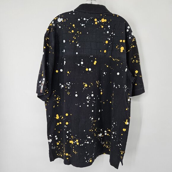 Rocawear Shirt Mens XL Black Yellow Splatter Paint NYC Chapter Pocket Hip Hop - Picture 10 of 14
